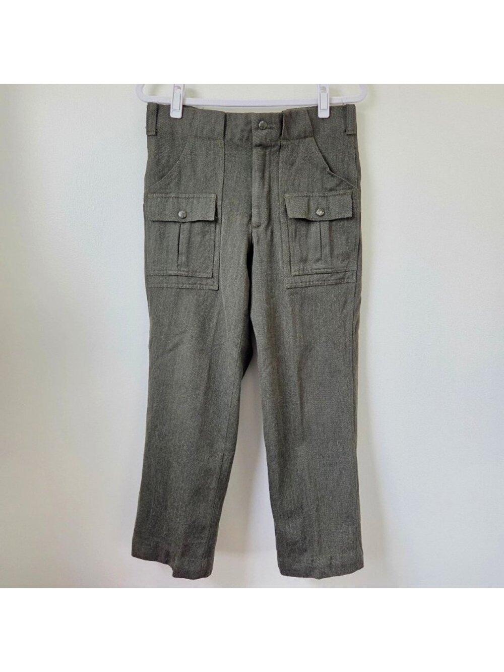 Vintage C. C. Filson Whipcord Wool Pants Mens 34 Green Cargo Talon Zip 185